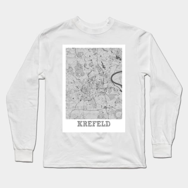 Krefeld Pencil Map Print, Krefeld City Pencil Street Map Long Sleeve T-Shirt by tienstencil